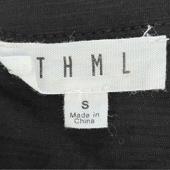 THML Black Multicolor Embroidered Puff Sleeve Top Blouse Women’s Size Small - Picture 3 of 9